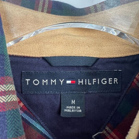 Tommy Hilfiger Shirt Mens M Plaid Red Button Up Collared Western Country - Picture 3 of 5